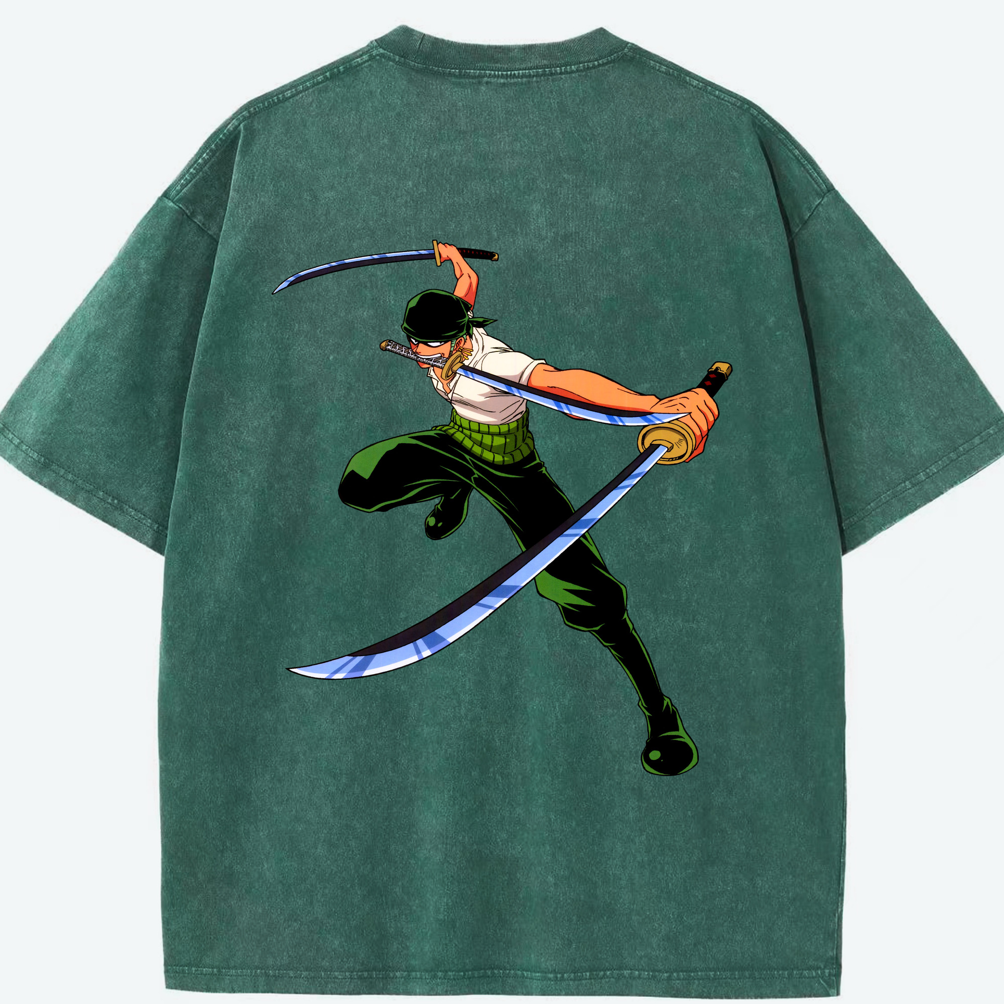 ワンピース ロロノア・ゾロ ONE PIECE Roronoa Zoro 綿100% ヴィンテージ風 半袖Tシャツ（背面プリント）